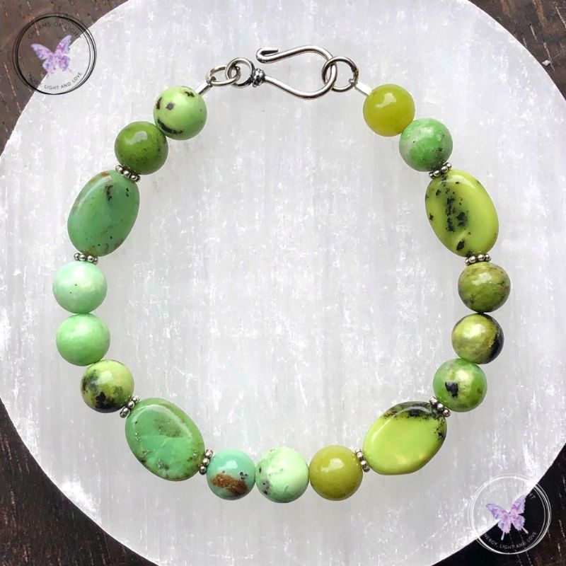 Chrysoprase Bracelet with Hook Clasp
